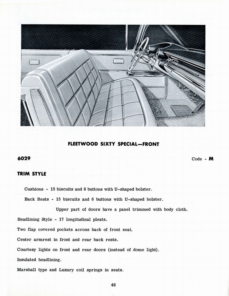 1960 Cadillac Optional Specifications Manual Page 20